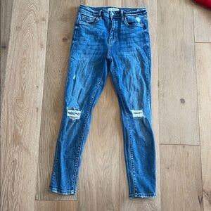 Flying monkey size 29 distressed skinny jeans blue denim high rise pants